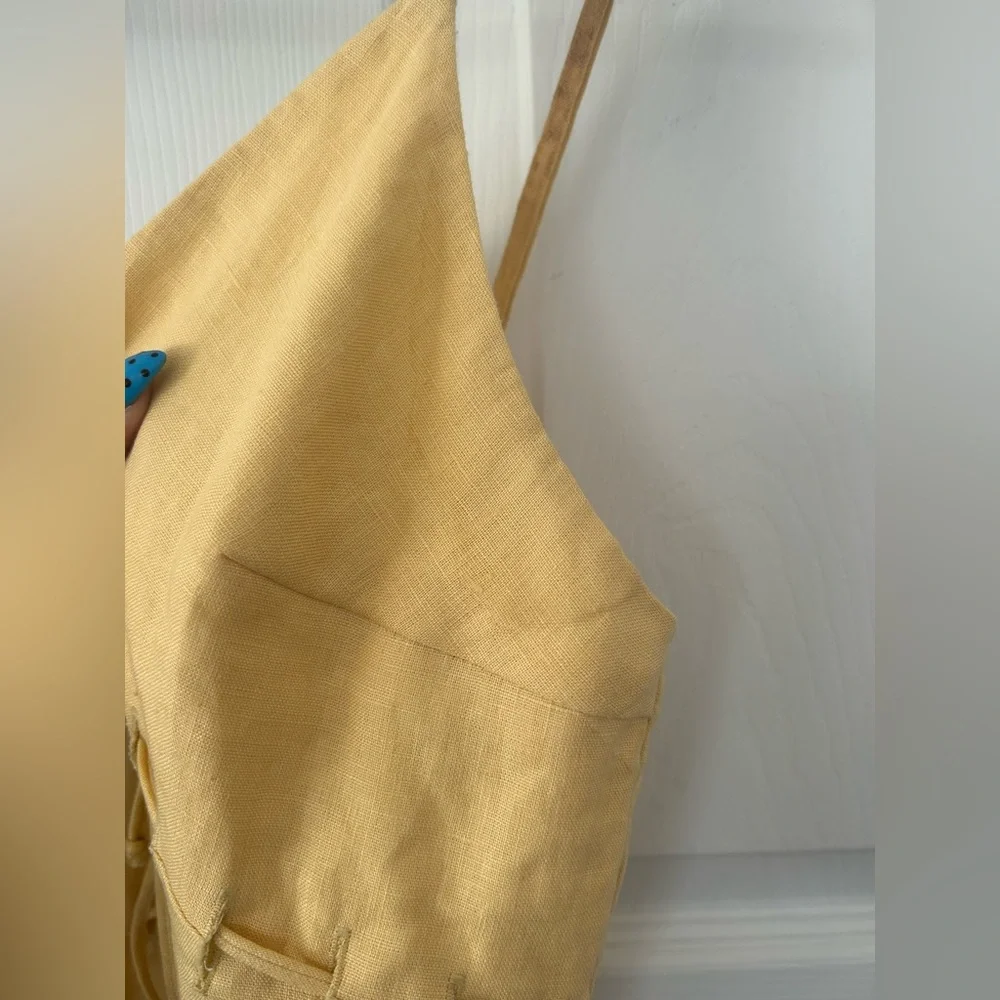 Reformation Clover Linen Dress Buttercup Yellow Size 6 - Picture 6 of 13